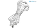 Antique 1.89Ct Diamond and 925 sterling silver Bow Brooch