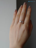 Marquise Diamond Unique Engagement Ring in Solid Rose Gold - DisneyValley 