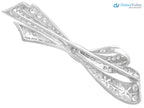Antique 1.89Ct Diamond and 925 sterling silver Bow Brooch