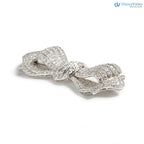 Antique Diamond and 925 sterling silver Bow Brooch