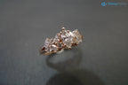 Marquise Diamond Unique Engagement Ring in Solid Rose Gold - DisneyValley 