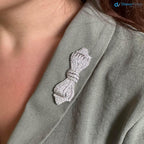 Antique Diamond and 925 sterling silver Bow Brooch