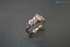 Marquise Diamond Unique Engagement Ring in Solid Rose Gold - DisneyValley 