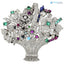Edwardian flower basket with ruby and sapphire diamond brooch