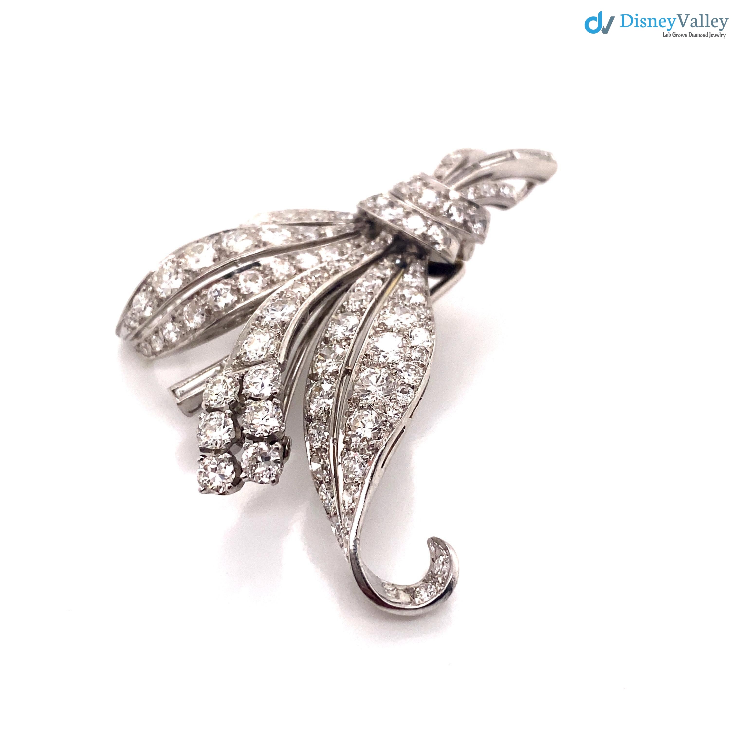 Art Deco Flower Bouquet diamond with silver brooch