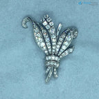 Art Deco Flower Bouquet diamond with silver brooch
