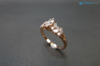 Marquise Diamond Unique Engagement Ring in Solid Rose Gold - DisneyValley 
