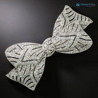 Large French Belle Round Diamond 925 sterling silver Bow Brooch