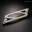 Art Deco black enamel with moissanite diamond Onyx silver brooch