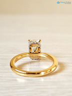 3 CT Radiant Cut Lab Grown Diamond Hidden Halo Solitaire Engagement Ring - DisneyValley 