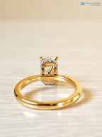3 CT Radiant Cut Lab Grown Diamond Hidden Halo Solitaire Engagement Ring - DisneyValley 