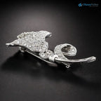 Art Deco Edwardian lily flower diamond with 925 sterling silver brooch