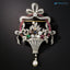 Art Deco Antique 4.6 ctw Flower Basket 925 sterling silver Pendant/Brooch
