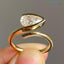 Bypass Lab Diamond Ring Half Bezel Set Ring East West Pear Diamond Ring - DisneyValley 