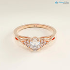 Women's Gold Oval Minimalist Solitaire Ring Simple Proposal Engagement Ring - DisneyValley 