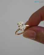 Oval Lab Grown Diamond Engagement Ring Solitaire Wedding Ring 1st Anniversary Ring - DisneyValley 