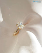 Oval Lab Grown Diamond Engagement Ring Solitaire Wedding Ring 1st Anniversary Ring - DisneyValley 