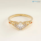 Women's Gold Oval Minimalist Solitaire Ring Simple Proposal Engagement Ring - DisneyValley 