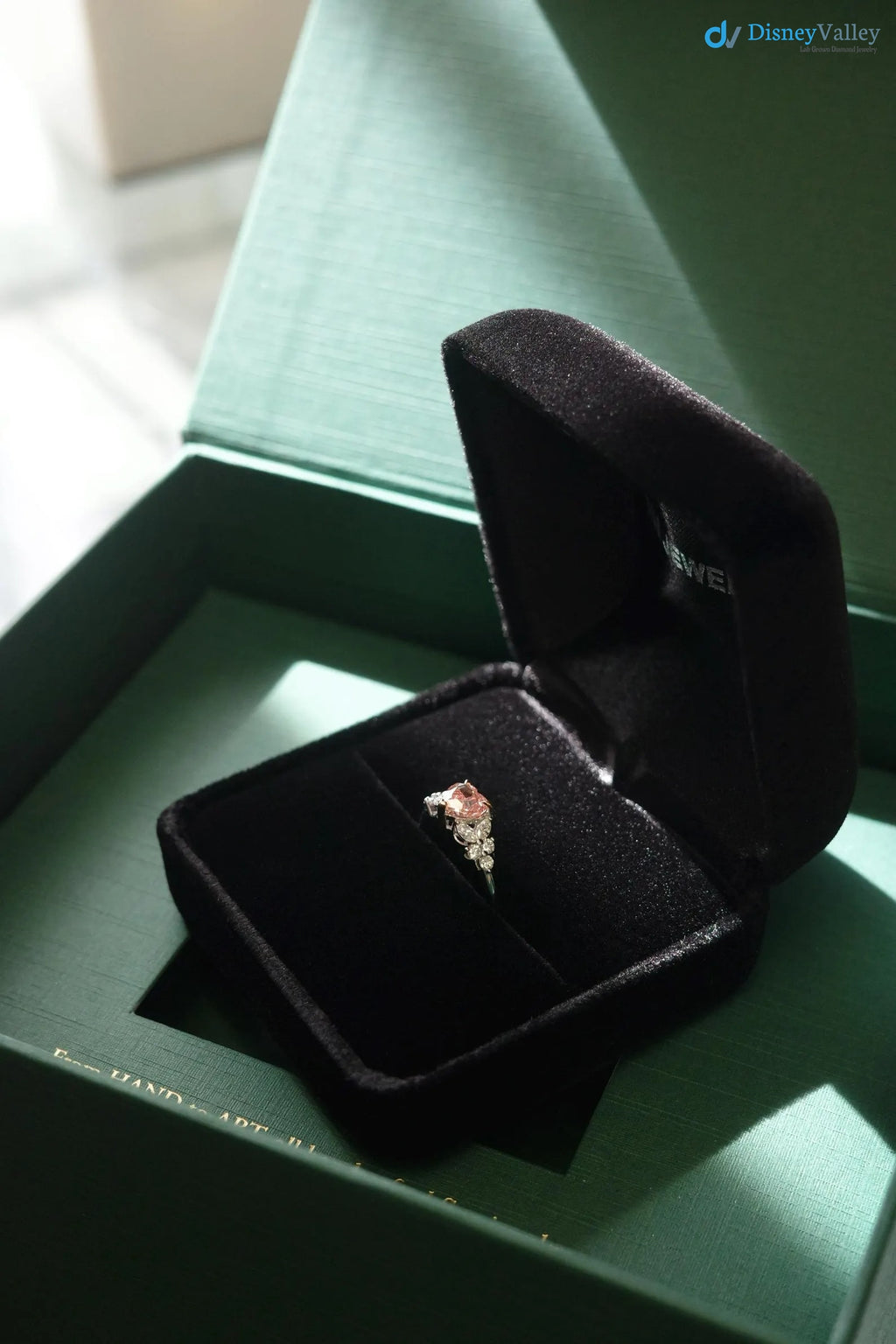 Pink Diamond Lab Grown Diamond Heart Shape Engagement Ring Jewelry Gifts Stackable Ring - DisneyValley 