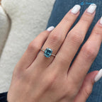 2 Carat Cushion Fancy Vivid Blue Solitaire Ring / Blue Diamond Engagement Ring - DisneyValley 
