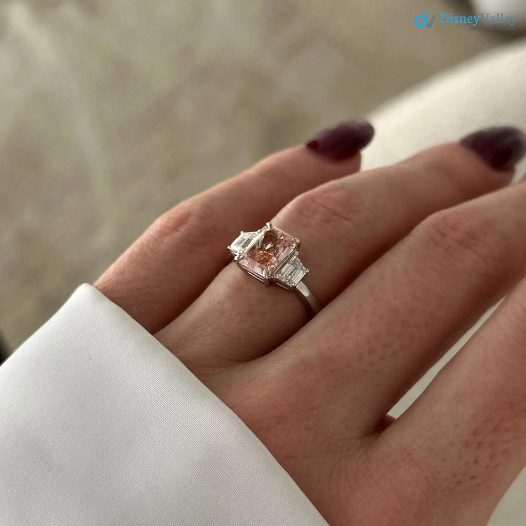2 Carat Fancy Vivid Pink Radiant Cut Lab Diamond Engagement Ring - DisneyValley 