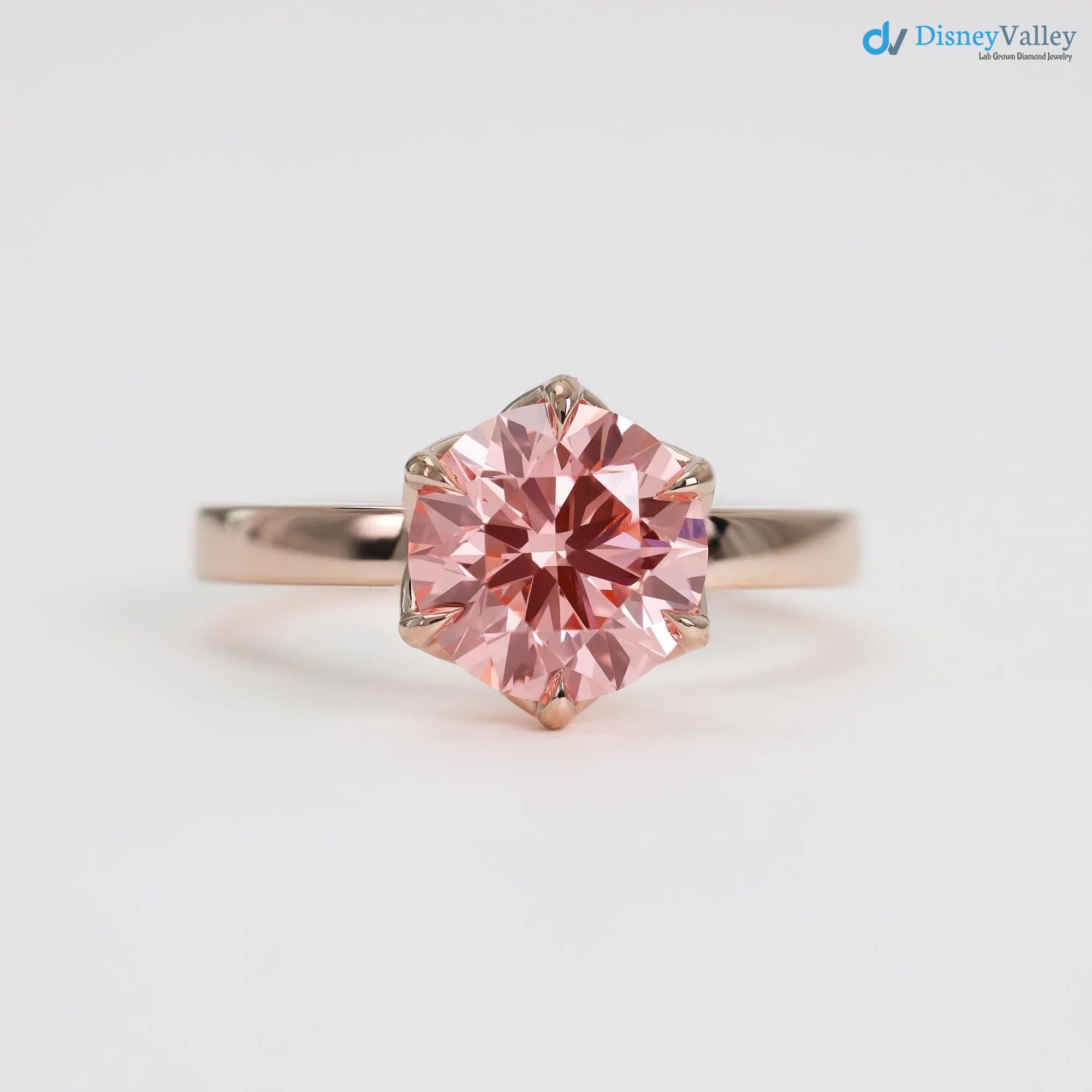 Lotus Petal Pink Diamond Padma by Sevgi Jewelry Claw Prong Setting - DisneyValley 