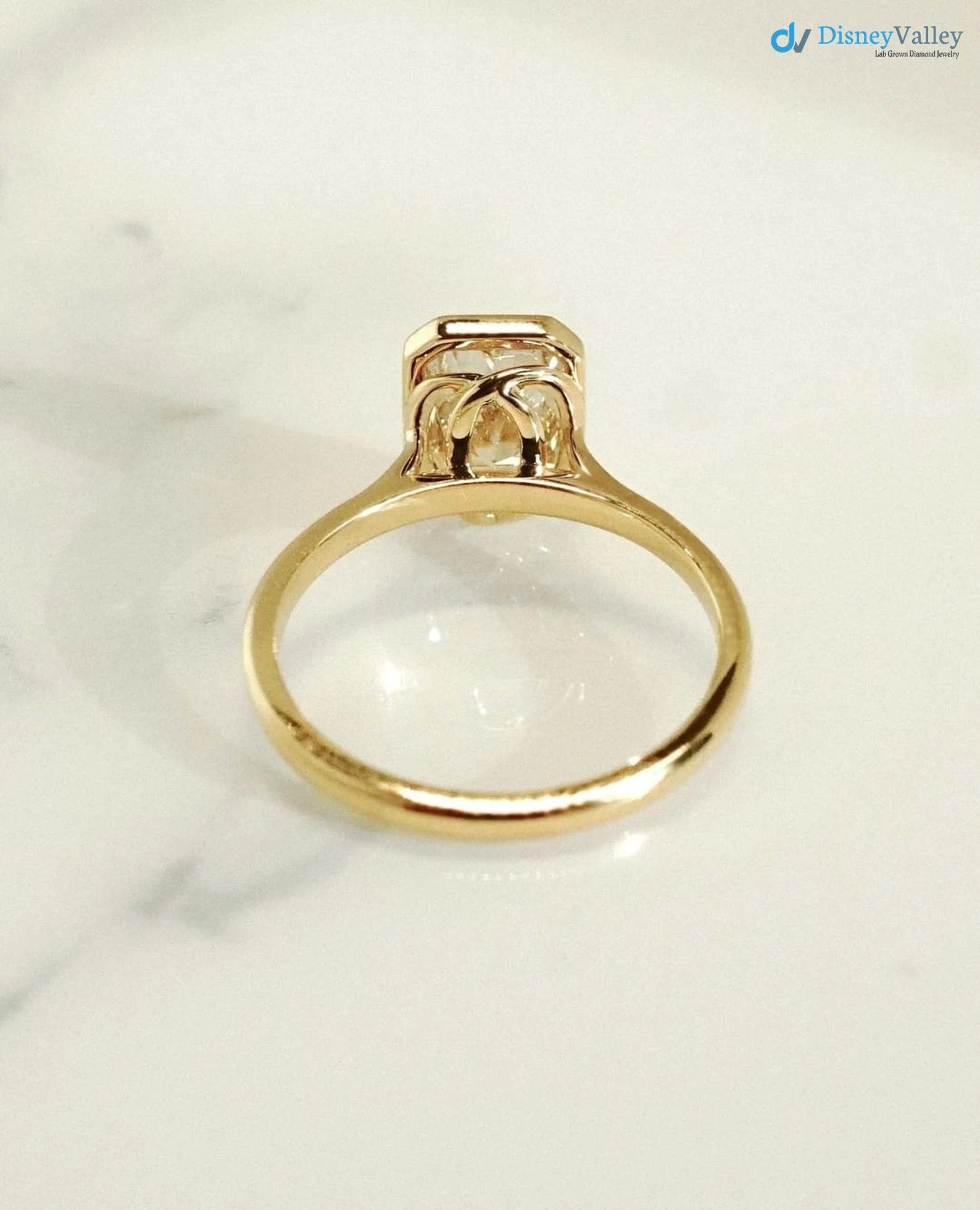 Radiant Cut Lab Grown Diamond Solitaire Engagement Ring - DisneyValley 