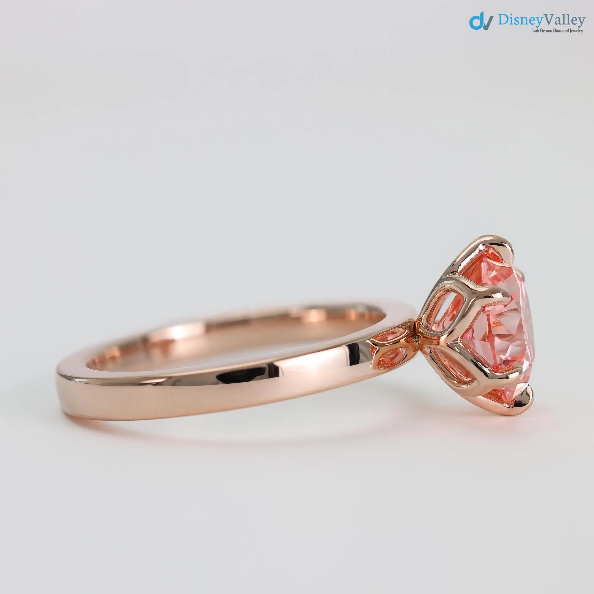 Lotus Petal Pink Diamond Padma by Sevgi Jewelry Claw Prong Setting - DisneyValley 