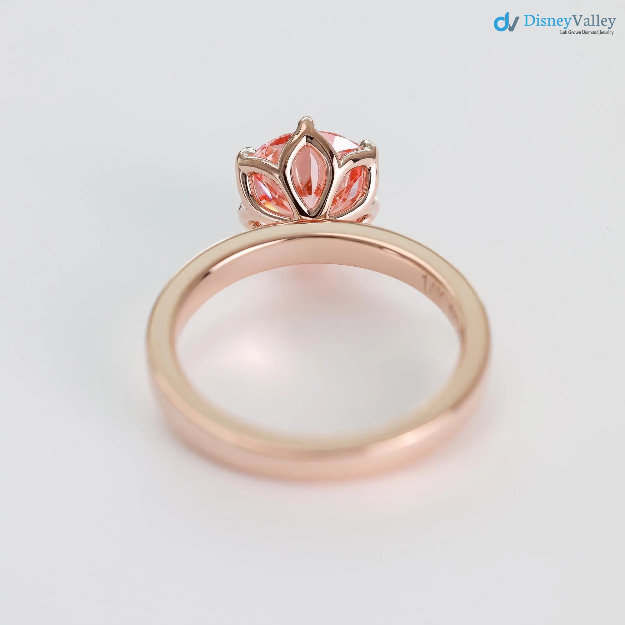 Lotus Petal Pink Diamond Padma by Sevgi Jewelry Claw Prong Setting - DisneyValley 
