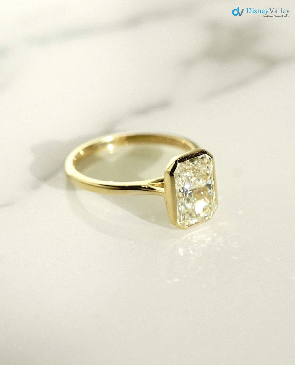 Radiant Cut Lab Grown Diamond Solitaire Engagement Ring - DisneyValley 