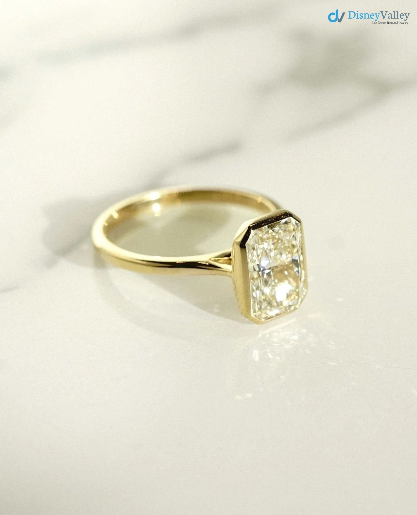 Radiant Cut Lab Grown Diamond Solitaire Engagement Ring - DisneyValley 