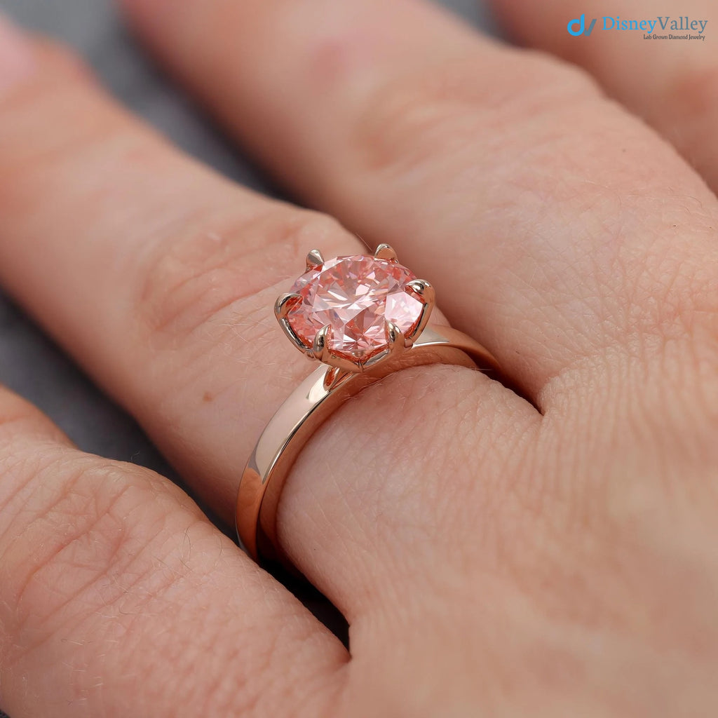 Lotus Petal Pink Diamond Padma by Sevgi Jewelry Claw Prong Setting - DisneyValley 