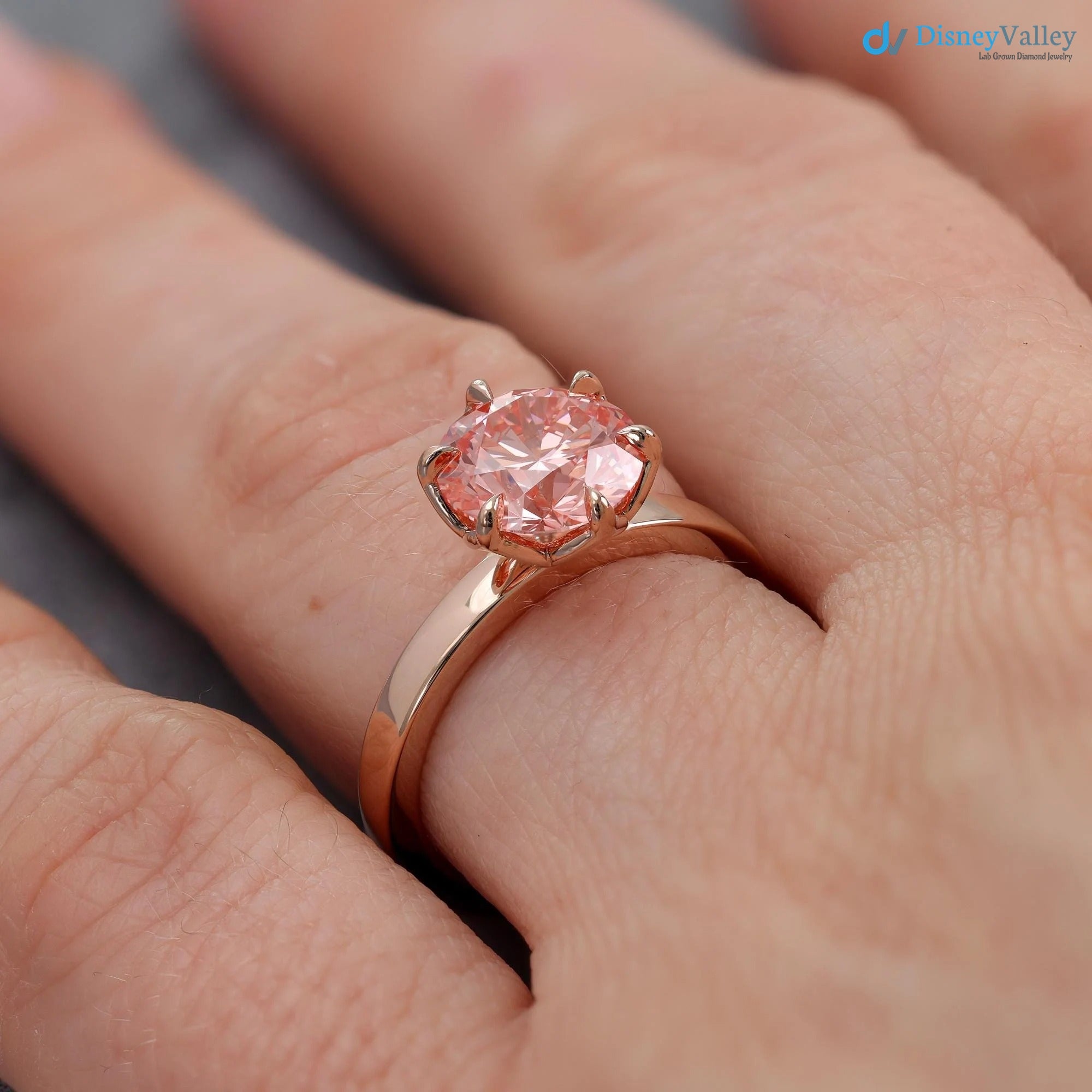 Lotus Petal Pink Diamond Padma by Sevgi Jewelry Claw Prong Setting - DisneyValley 
