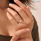 Women's Gold Oval Minimalist Solitaire Ring Simple Proposal Engagement Ring - DisneyValley 