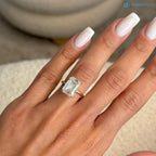 Dreamy 3.00 Carat D-VVS2 Emerald Cut Lab Grown Diamond Solitaire Ring - DisneyValley 