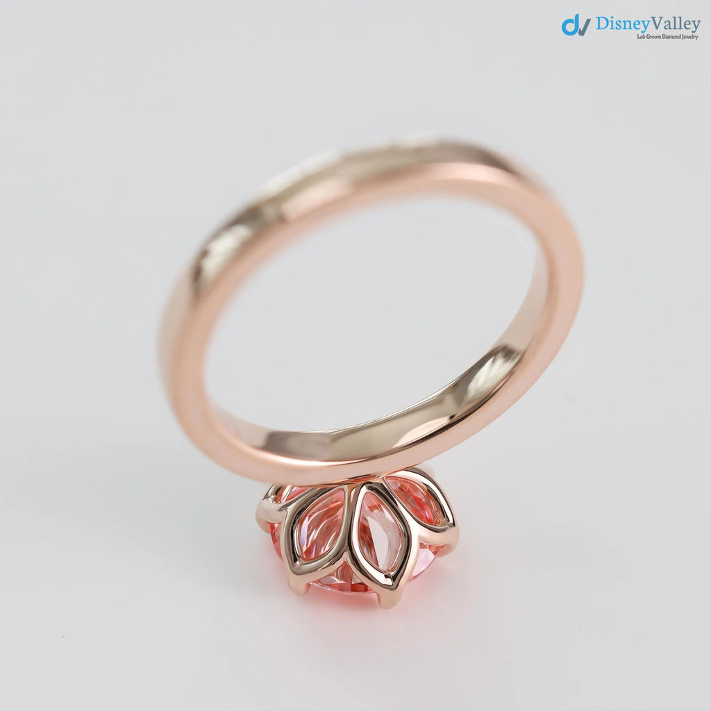 Lotus Petal Pink Diamond Padma by Sevgi Jewelry Claw Prong Setting - DisneyValley 