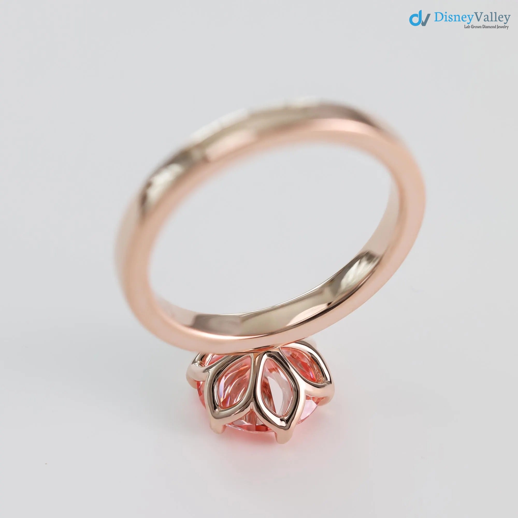 Lotus Petal Pink Diamond Padma by Sevgi Jewelry Claw Prong Setting - DisneyValley 