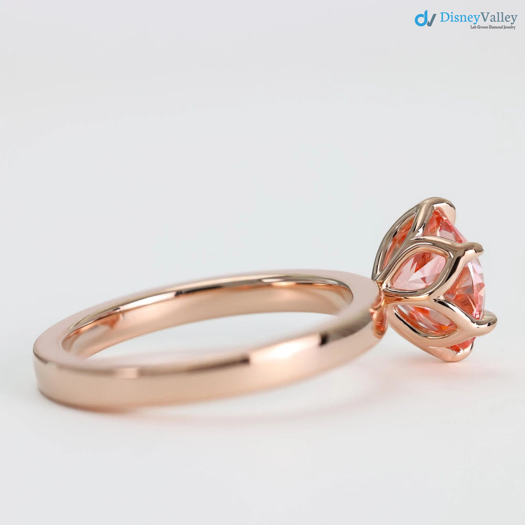 Lotus Petal Pink Diamond Padma by Sevgi Jewelry Claw Prong Setting - DisneyValley 