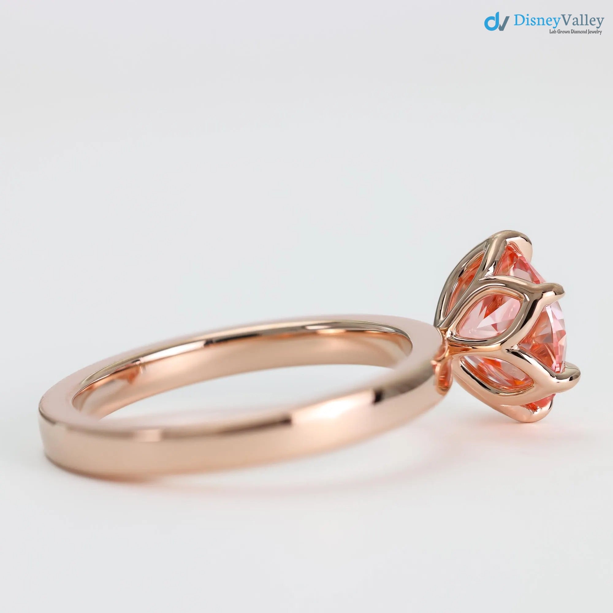 Lotus Petal Pink Diamond Padma by Sevgi Jewelry Claw Prong Setting - DisneyValley 