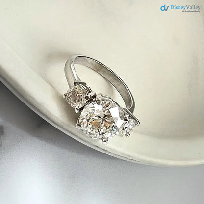 Big Breathtaking 3.5 Carat E/VS1 IGI Certified Diamond three stone Engagement Ring - DisneyValley 