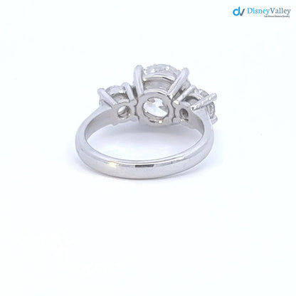 Big Breathtaking 3.5 Carat E/VS1 IGI Certified Diamond three stone Engagement Ring - DisneyValley 