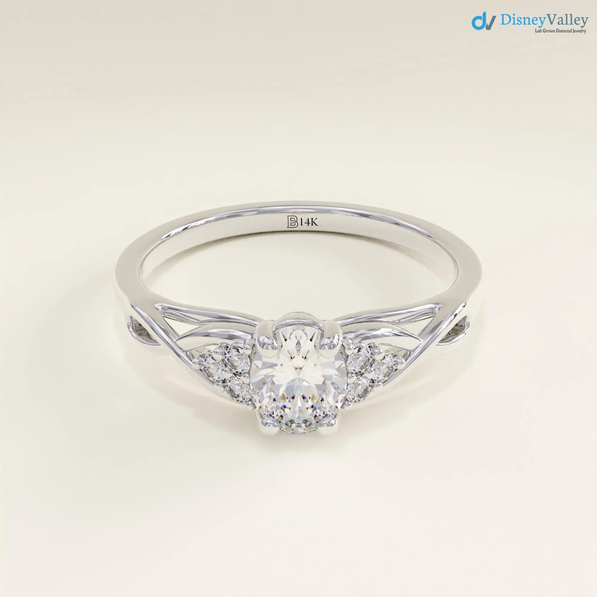 Women's Gold Oval Minimalist Solitaire Ring Simple Proposal Engagement Ring - DisneyValley 