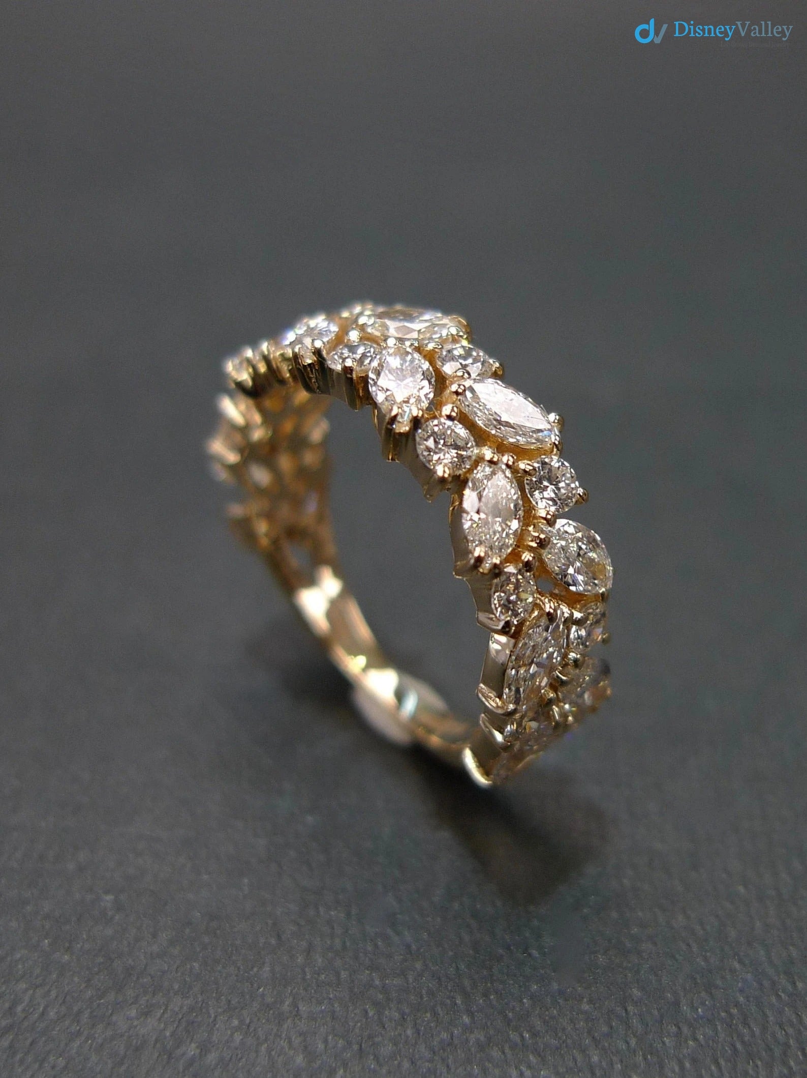 Diamond Wedding Ring with Marquise Diamond Unique Jewelry, Marquise Cut Ring - DisneyValley 