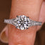 Round Diamond Engagement Ring with Round Diamonds Pave Setting