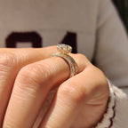 Oval Cut Ring with Eternity Band Vintage Bridal Set in Milgrain Details