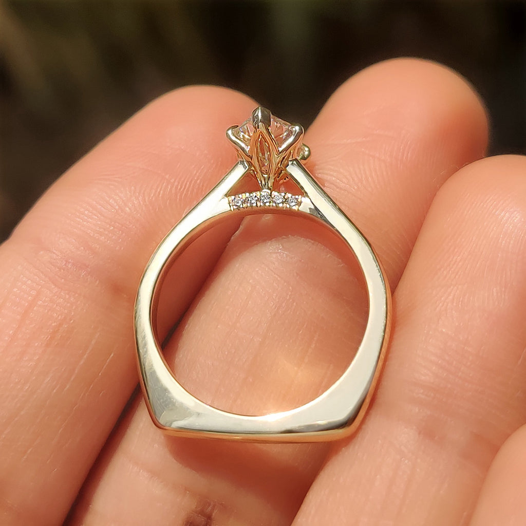 Solitaire Dutch Marquise Engagement Ring In Euro Shank