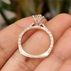 Oval Cut Nature Inspired Engagement Ring In Euro Shank
