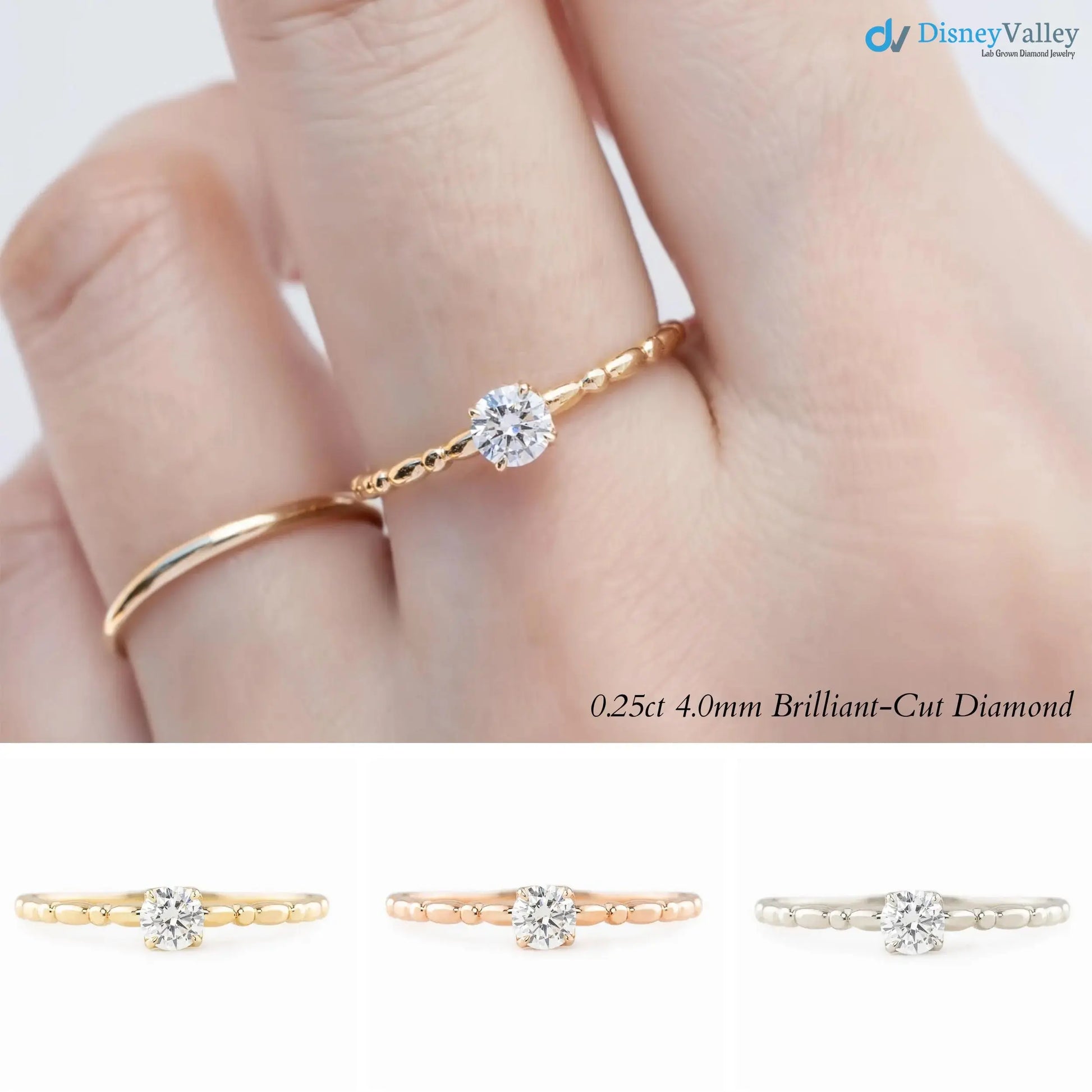 Excellent 2. ct Round cut lab Grown diamond engagement ring DisneyValley