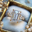 Excellent emerald cut 2 caret lab grown diamond side stone engagement ring - DisneyValley
