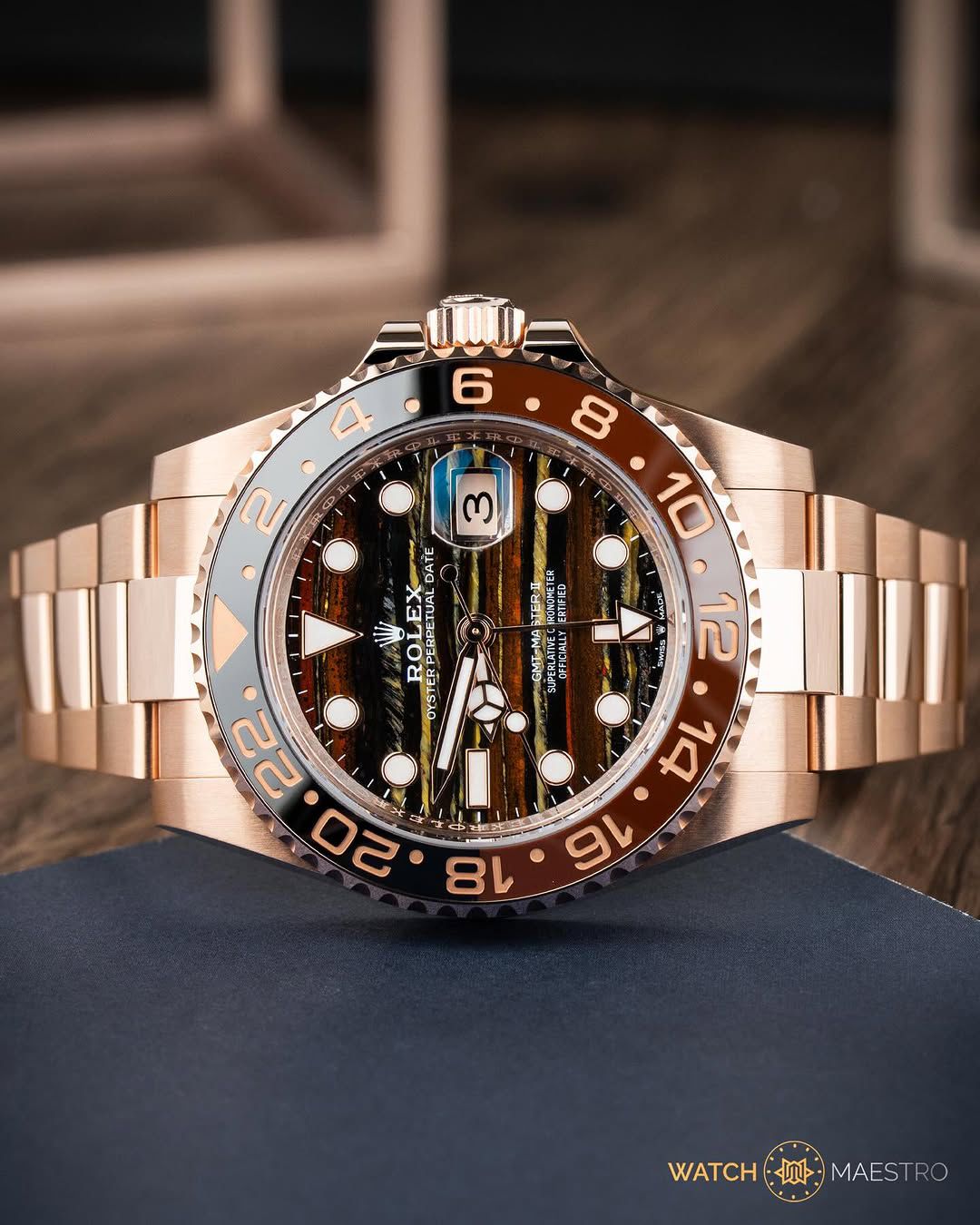 Exclusive Rolex GMT Master 2 |  Brown & Print Design 41MM | High End Automatic Machinery Image secondaire du produit